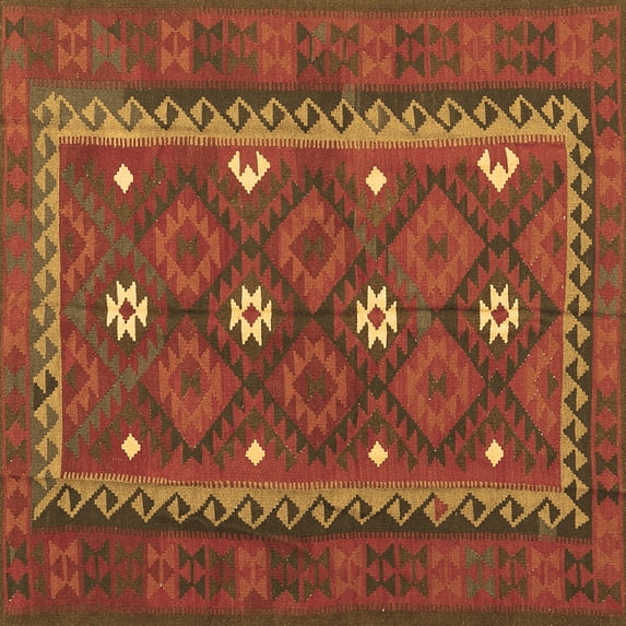 Ahgly Company Indoor Square Oriental Brown Traditional Area Rugs, 4' Square