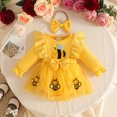 thumbnail image 4 of RMGVDSD Baby Girl Cartoon Romper Dress Ruffle Long Sleeve Clothes with Bow Headband Cute Fall Winter Outfit Set, 4 of 8