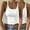 White, variant on Hvot&aat 2 Pack Women's Spaghetti Strap Ribbed Tank Tops Sleeveless Form Fitting Scoop Neck Basic Cami Shirts