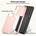 thumbnail image 5 of Samsung S23 Plus Case, Galaxy S23 Plus Case Credit Card IDs Cash Holder Wallet Slide Pocket Dual Layer Hard PC Shell TPU Rubber Cover Phone Case for Samsung Galaxy S23+ 6.6'' 2023 Rose Gold, 5 of 13