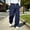Navy, variant on Men's Casual Baggy Sweatpants Wide Leg Golf Travel Pants Streetwear Joggers with Back Pockets Size 3XL Blue