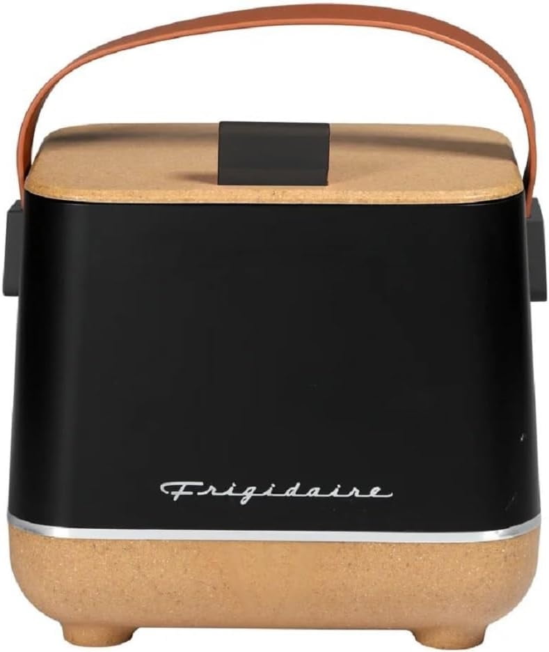 Restored Frigidaire, Portable Top Opening Lid Insulated 6-Can Mini Personal Fridge Cooler, EFMIS310, Black (Refurbished)