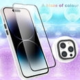 thumbnail image 2 of for iPhone 14 Pro Max Case Cute Crystal Luxury Back Clear & Matte Bumper Silicone Shockproof Protective Case for Girls Women + Screen Protector iPhone 14 Pro Max Case -White, 2 of 12