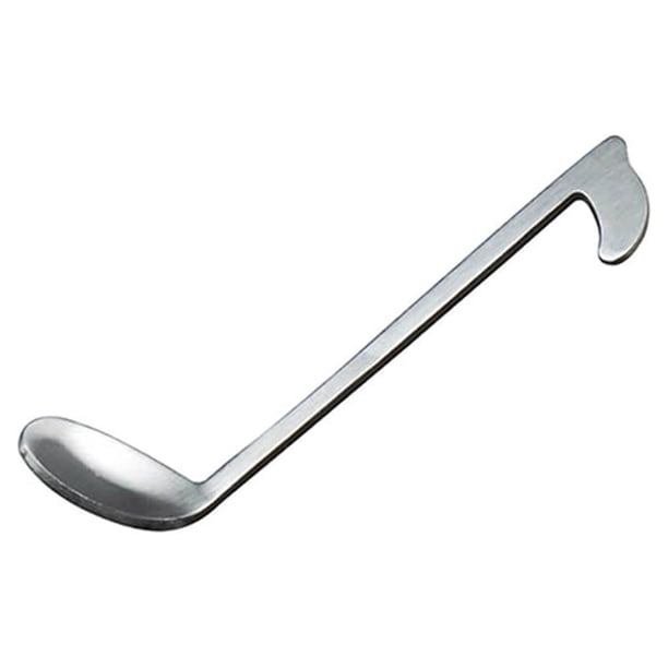Nota musical Cuchara de café de acero inoxidable Cucharón de metal Cucharas de miel para postre Cuchara de té para taza Taza Herramientas de cocina (mango corto)