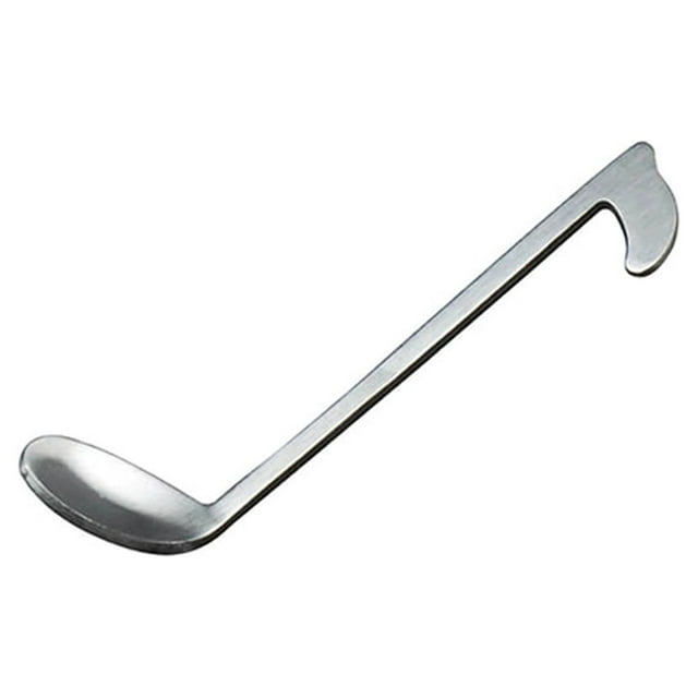 Cuchara de café de acero inoxidable con forma de nota musical, cucharón de metal, cucharas de postre, cucharas de miel, cucharas de té para tazas, utensilios de cocina (mango corto)