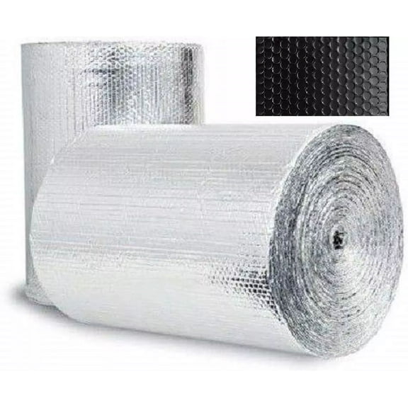 Reflective BLACK REFLECTIVE BUBBLE RAFTER DUCT WRAP HVAC Insulation Roll 16X50