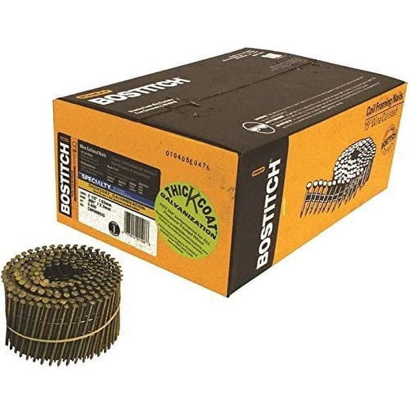 Stanley Bostitch C8R90BDG 3,600 Count 2-1/2" x .092 Ring Shank 15 degree Coil Siding Nails