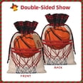 thumbnail image 2 of Rocae Basketball Shot Print Christmas Drawstring Linen Gift Bag with Drawstrings Treat Bag Goody Present Bags for Christmas Party Favor, 2 of 8