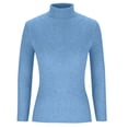 thumbnail image 4 of Lindreshi Womens Sweaters Clearance Women's Turtleneck Pullover Sweater Solid Color Base Top, 4 of 6