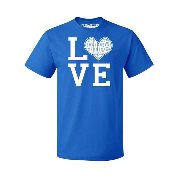 Autism Love Heart Jigsaw Puzzle Men's T-shirt, XL, Royal