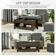 thumbnail image 4 of HOMCOM Lift Top Coffee Table with Hidden Storage and Open Shelves, 4 of 10