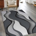 thumbnail image 2 of 4'x6' Area Rugs, Black Grey Ombre Indoor Outdoor Area Rug for Living Room Bedroom, Geometric Abstract Modern Moire Art Washable Bathroom Rugs Kitchen Floor Carpet Mats Home Decor Aesthetic, 2 of 8