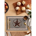 thumbnail image 2 of Country Country Star Placemats Set of 4,Wipeable Washable Table Mats for Dining Tables,Retro Black Plaid Retro Linen Place Mats for Kitchen Event Party Tabletop Decor, 2 of 7