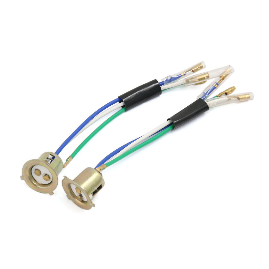 Unique Bargains 2 Pcs 3 Wires Motorcycle Scooter Headlight Head Lamps Socket Holder Adapter