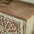 thumbnail image 6 of DecMode 29" x 31" Brown Wood 2 Door Geometric Cabinet with Carved Relief Overlay, 1-Piece, 6 of 17