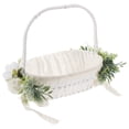 thumbnail image 2 of Cesta de regalo para niña de las flores, cesta de galletas, cesta de pétalos de rosa, cesta romántica de flores de satén tejido, 2 of 8