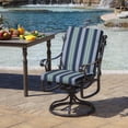thumbnail image 3 of ARDEN 2-Pack Outdoor Patio Dining Chair Cushion, 20x44, Rain-Proof Seat Pad, Fade-Resistant Outdoor Cushion Sapphire Aurora Blue Stripe, 3 of 11