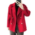 thumbnail image 6 of Felirenzacia Women's Blazer Jacket, Double Breasted Winter Cropped Coat, Work Short Trench Overcoat for Women, 6 of 6