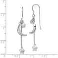thumbnail image 4 of Sterling Silver Rhodium-Plated D/C Puffed Star And Moon Earrings (48 X 7) Made In Indonesia qe11463, 4 of 5