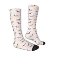 thumbnail image 3 of Picia Women Crew Soft Moisture-wicking Socks Dachshund Dog Puppy Pattern Design Cotton Socks, One Size fit All, 3 of 9