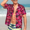 thumbnail image 5 of KLL Men's Hawaiian Shirt Short Sleeve Button Down Beach Shirts-Orchids Flowers, 5 of 5