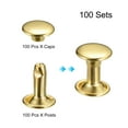 thumbnail image 3 of Unique Bargains 100 Sets Leather Rivets 8mm Double Cap Rivets 10mm Height Metal Studs Rivet, Gold Tone, 3 of 5
