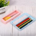 thumbnail image 1 of Estuche para lápices de gran capacidad, paquete de 2 estuches para bolígrafos, bolsa de cosméticos, organizador de papelería, almacenamiento impermeable para oficina en casa, azul y rosa, 1 of 5