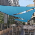 thumbnail image 2 of Amgo 7' x 11' x 13' Custom Size Blue Triangle Waterproof Sun Shade Sail Order To Make UPF50+ AMTADT12 Canopy Awning, 98% UV Blockage Water Resistant, Backyard Patio Garden (We Customize), 2 of 9