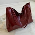 thumbnail image 4 of Womens Wine Faux Faux Leather Tote Bag, Everyday Shoulder Bag & Work Purse, Lightweight Vegan Faux Leather Carryall,Size Free Size, 4 of 4