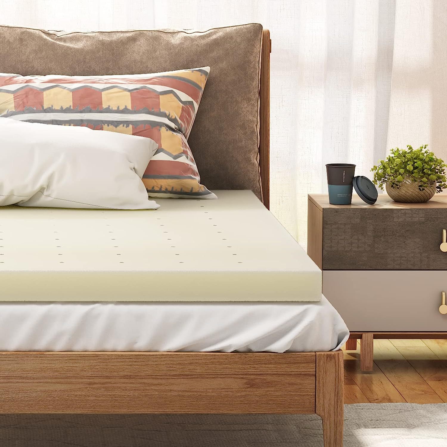 Bed Mattress Topper, 3 Inch Thickness Soft Mattress Pad, Full Bed