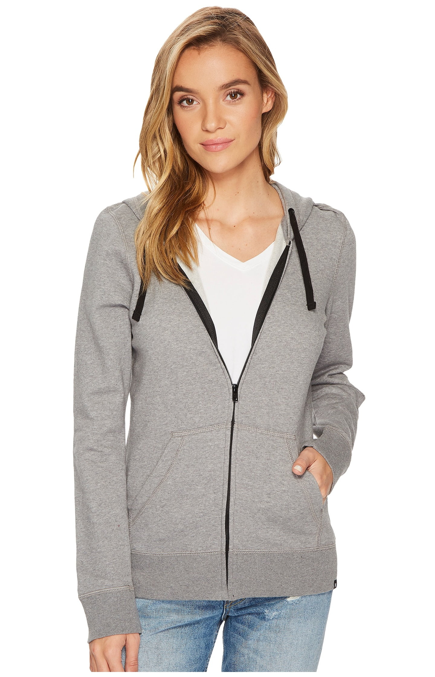 Hurley - Hurley Womens Solid Icon Zip Fleece Hooded Jacket (Heather ...