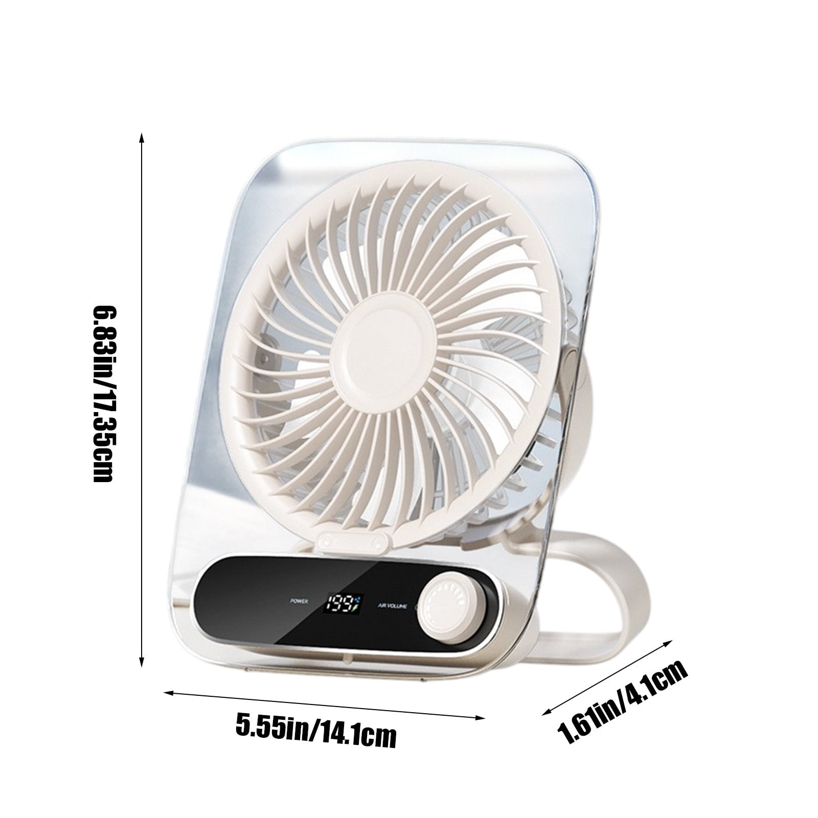 Small Desk Fan Quiet,Strong Airflow Fan Quiet Digital Display Air Circulator Fan,Ultra Quiet 180° Wide Angle Angle Foldable,portable USB Recharging,Small Fans for Bedroom Home Office