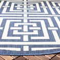 thumbnail image 4 of Safavieh Courtyard Ariana Geometric Indoor/Outdoor Area Rug, Navy/Beige, 6'7" x 6'7" Round, 4 of 9