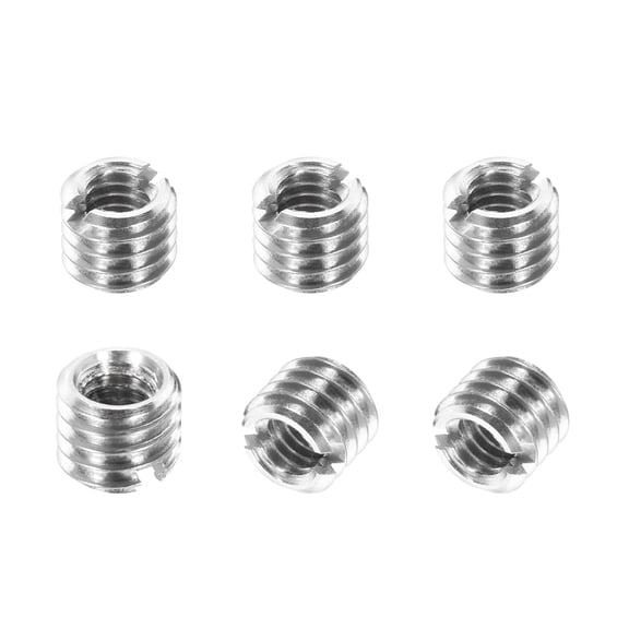 Thread Adapters Sleeve Reducing Nut, 6Pcs M6x1 Male to M4x0.7 Female Repairing Insert Nut Screw Reducer Conversion 303 Stainless Steel Fastener 5mm