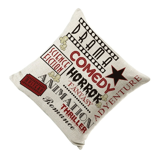 Toystoory Funda de almohada con subtítulos de película Retro, tamaño adecuado, lino de primera calidad, fácil de limpiar, amplia aplicación Decoración del hogar Como se muestra