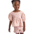 thumbnail image 3 of Modern Moments by Gerber Toddler Girl Top and Short Outfit Set with Crossback Detail, 2-Piece, Sizes 12 Months - 5T, 3 of 17