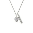 thumbnail image 2 of Delight Jewelry Silvertone Clear Crystal Sparkle Spinner Silvertone Always My Mother Bar Charm Necklace, 23", 2 of 4