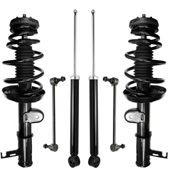 Detroit Axle - 6pc Struts Kit for 2011-2012 Chevrolet Cruze Volt, Front Struts with Coil Springs Sway Bars Rear Shock Absorbers Replacement