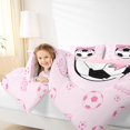 thumbnail image 4 of Manfei Cute Coquette Bowknot 7-Piece Twin Bedding,Modern Soccer Games Bedding Comforter Set,Pink Reversible, 4 of 7