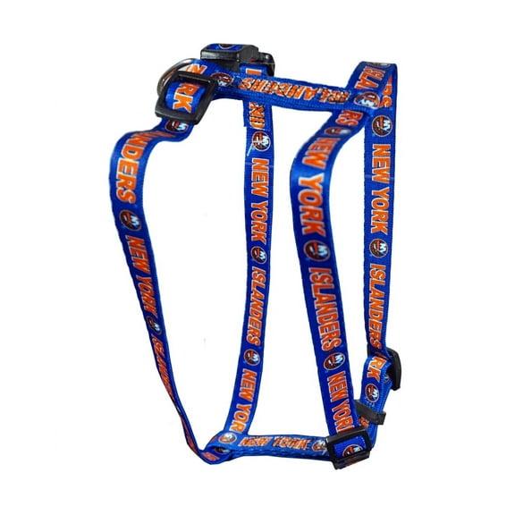 New York Hockey Islanders Small 5/8 Inch Wide Adjustable Dog Harness 12" - 18"
