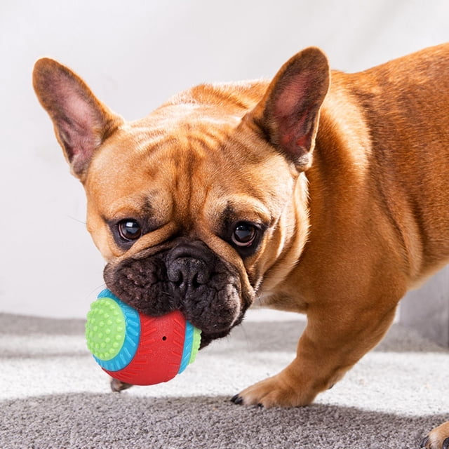 Filfeel Dog Toy Ball, Nontoxic Bite Resistant Rubber Teeth Cleaning Chewing Ball Exercise Game IQ Training Toy Ball For Large/Medium/Small Dogs