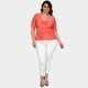 thumbnail image 4 of Blusa con moño en escote Roman Fashion modelo 1780 Talla extra coral 40, 4 of 5