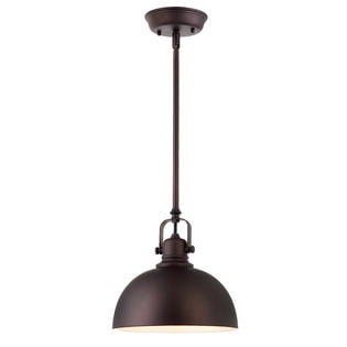 - Kitchen and Bar 1 Light Mini Pendant with Oil Rubbed Bronze Metal Shade