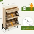 thumbnail image 2 of CazToi Freestanding Shoe Rack 2 Drawer Flip Design Shoe Cabinet Linen Front Narrow Organizer, 2 of 7