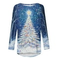 thumbnail image 4 of Ounisa Crewneck Sweatshirts for Women Merry Christmas Lightweight Pullover Christmas Tree Christmas Lights Snowflake Sequin Graphic Tops, 4 of 5