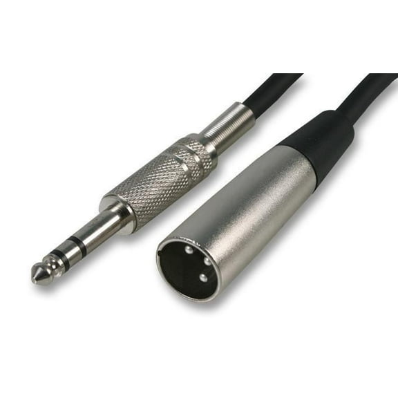 PRO SIGNAL - 6.35mm (1/4") Stereo Jack Plug to 3 Pin XLR Plug Lead, 3m Black