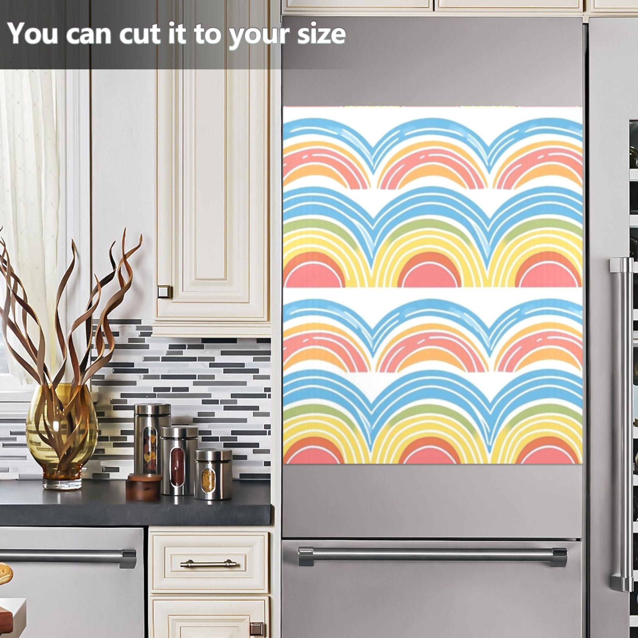 Dishwasher Magnetic Sticker 23x26 Inch Refrigerator Magnetic Sticker Washing Machine Magnetic Sticker Kitchen Panel Magnetic Sticker Home Decor Cute Cartoon Rainbow