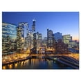 thumbnail image 2 of Design Art - Rivière Chicago avec Ponts au Coucher du Soleil, 2 of 4