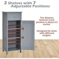 thumbnail image 6 of Giantex Floor Storage Cabinet, Multifunctional Freestanding Bathroom Storage Cabinet with Two Adjust Shelves, Ideal for Bathroom, Living Room or Bedroom, 14 x 12 x 34.5 inches (Grey), 6 of 9