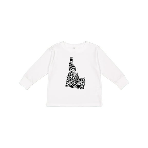 Inktastic Idaho Silhouette Mandala Boys or Girls Long Sleeve Toddler T-Shirt